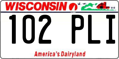WI license plate 102PLI
