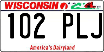 WI license plate 102PLJ