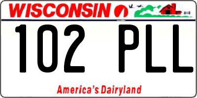 WI license plate 102PLL