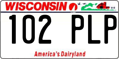 WI license plate 102PLP