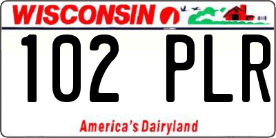 WI license plate 102PLR
