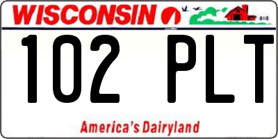 WI license plate 102PLT