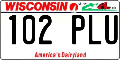 WI license plate 102PLU