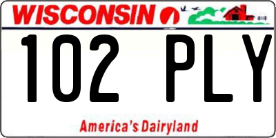 WI license plate 102PLY