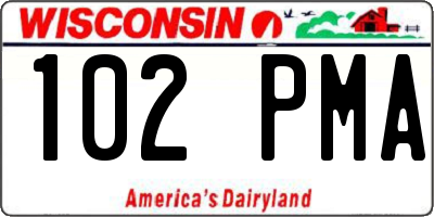 WI license plate 102PMA
