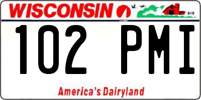 WI license plate 102PMI