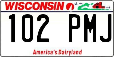WI license plate 102PMJ