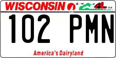 WI license plate 102PMN
