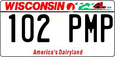 WI license plate 102PMP