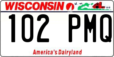 WI license plate 102PMQ