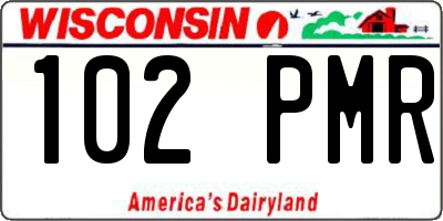 WI license plate 102PMR