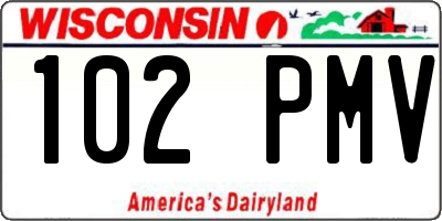 WI license plate 102PMV