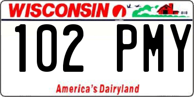 WI license plate 102PMY