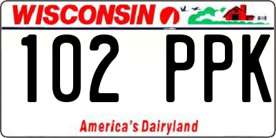 WI license plate 102PPK