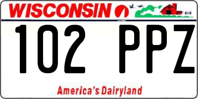 WI license plate 102PPZ