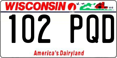 WI license plate 102PQD