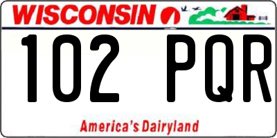WI license plate 102PQR