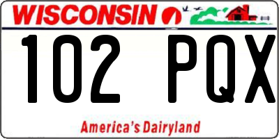 WI license plate 102PQX