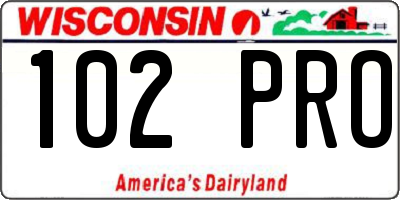 WI license plate 102PRO