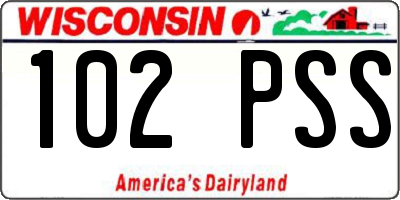 WI license plate 102PSS