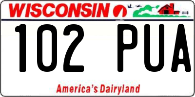 WI license plate 102PUA