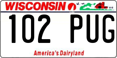 WI license plate 102PUG