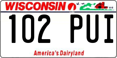 WI license plate 102PUI