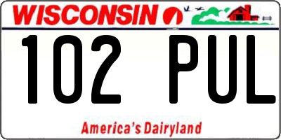 WI license plate 102PUL