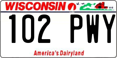 WI license plate 102PWY