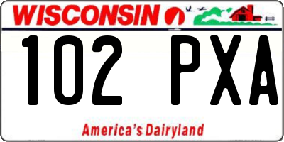 WI license plate 102PXA