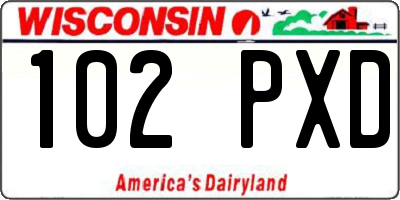 WI license plate 102PXD