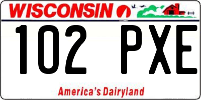 WI license plate 102PXE