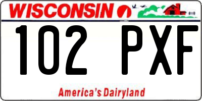 WI license plate 102PXF