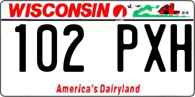 WI license plate 102PXH