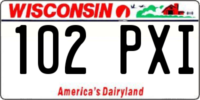 WI license plate 102PXI