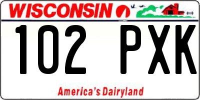 WI license plate 102PXK