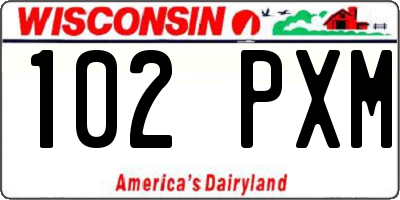 WI license plate 102PXM
