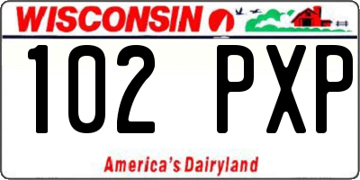 WI license plate 102PXP