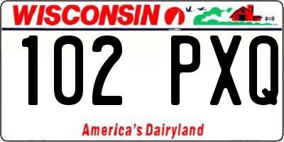 WI license plate 102PXQ