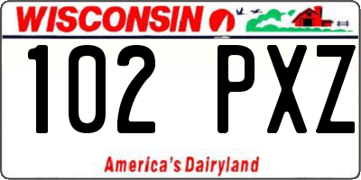 WI license plate 102PXZ
