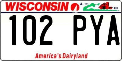 WI license plate 102PYA