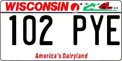 WI license plate 102PYE