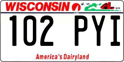 WI license plate 102PYI