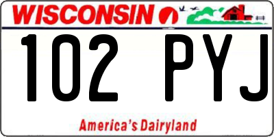 WI license plate 102PYJ
