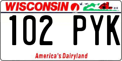 WI license plate 102PYK