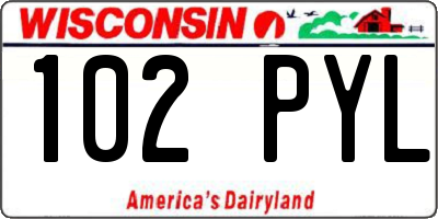 WI license plate 102PYL