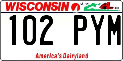 WI license plate 102PYM