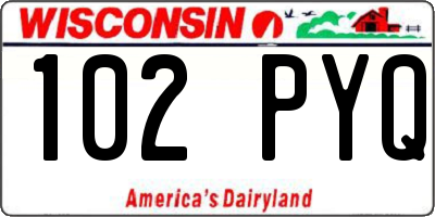 WI license plate 102PYQ
