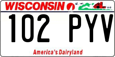 WI license plate 102PYV