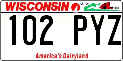 WI license plate 102PYZ